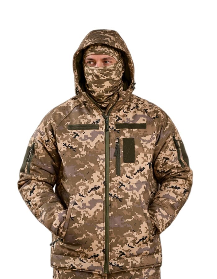 Зимова тактична куртка Softshell + Omni-Heat -20°C Піксель - Зображення 10