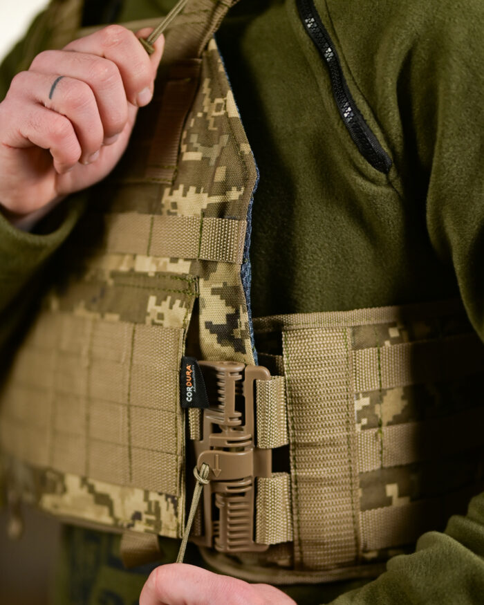 Плитоноска Plate carrier Cordura 4 точки скидання Піксель - Зображення 9