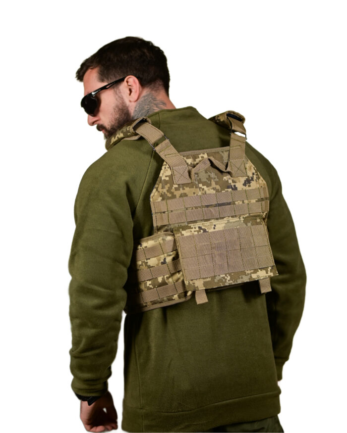 Плитоноска Plate carrier Cordura 4 точки скидання Піксель - Зображення 8