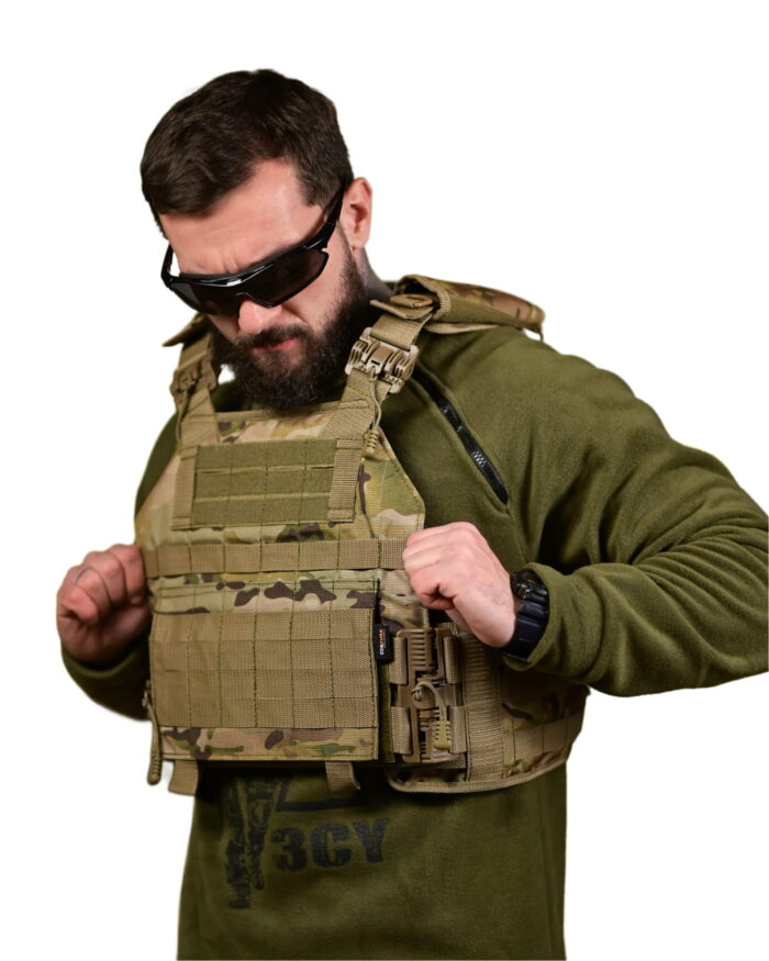 Плитоноска Plate carrier Cordura 4 точки скидання Мультикам - Зображення 3