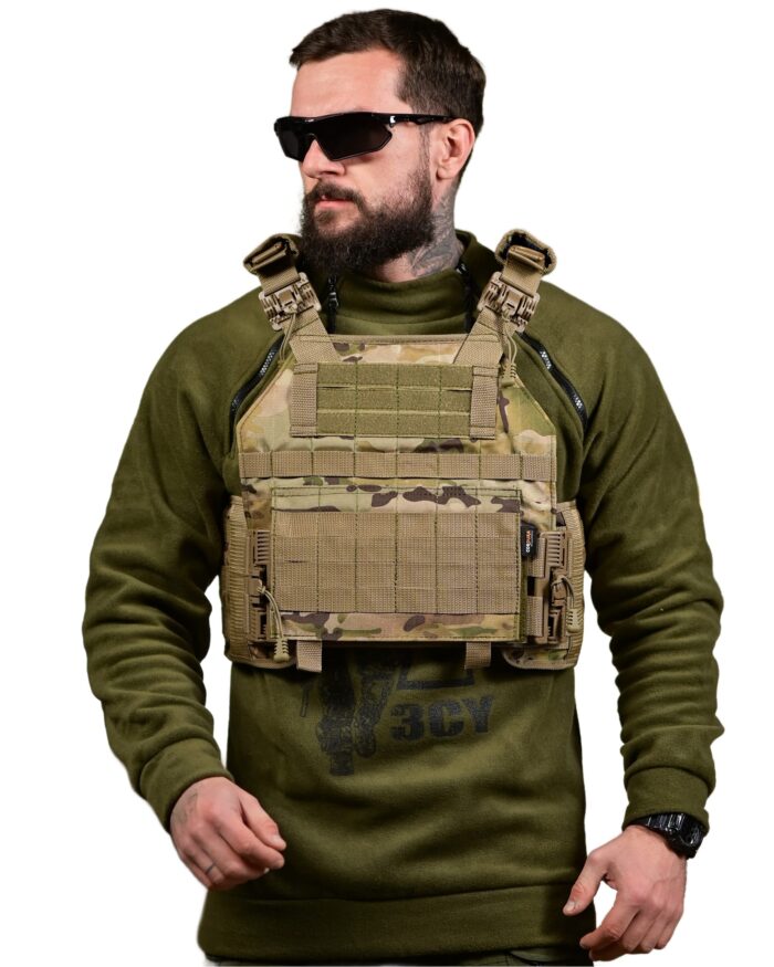 Плитоноска Plate carrier Cordura 4 точки скидання Мультикам - Зображення 1