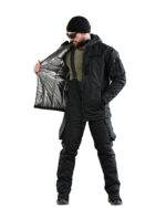 Зимовий тактичний костюм Northern 2 в 1 Primaloft + Omni-Heat Чорний
