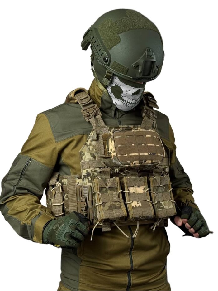 Тактична плитоноска Revenger з підсумками Cordura 4 точки скидання Піксель - Зображення 2