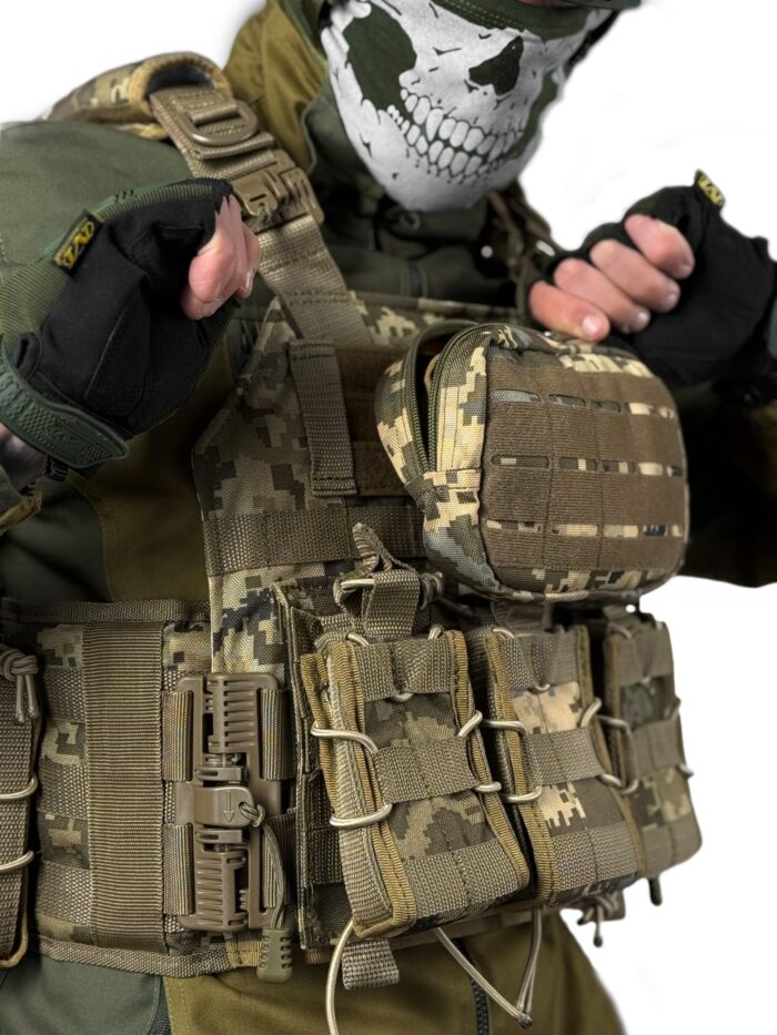 Тактична плитоноска Revenger з підсумками Cordura 4 точки скидання Піксель - Зображення 3