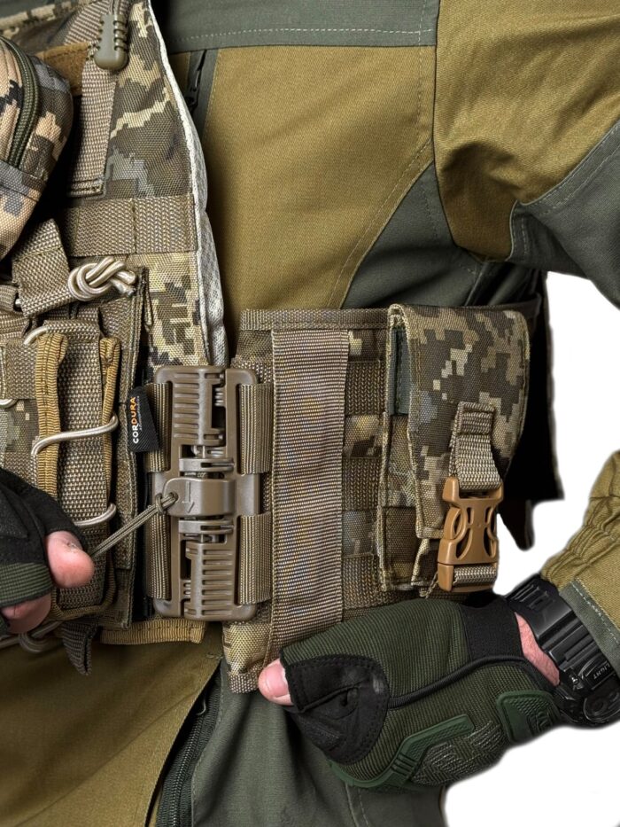 Тактична плитоноска Revenger з підсумками Cordura 4 точки скидання Піксель - Зображення 6