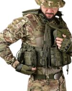 Тактична плитоноска з підсумками Cordura 4 точки скидання Олива - Зображення 3