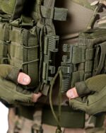 Тактична плитоноска з підсумками Cordura 4 точки скидання Олива - Зображення 4