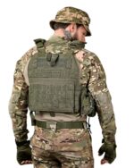 Тактична плитоноска з підсумками Cordura 4 точки скидання Олива - Зображення 7
