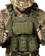 Тактична плитоноска з підсумками Cordura 4 точки скидання Олива - Зображення 8