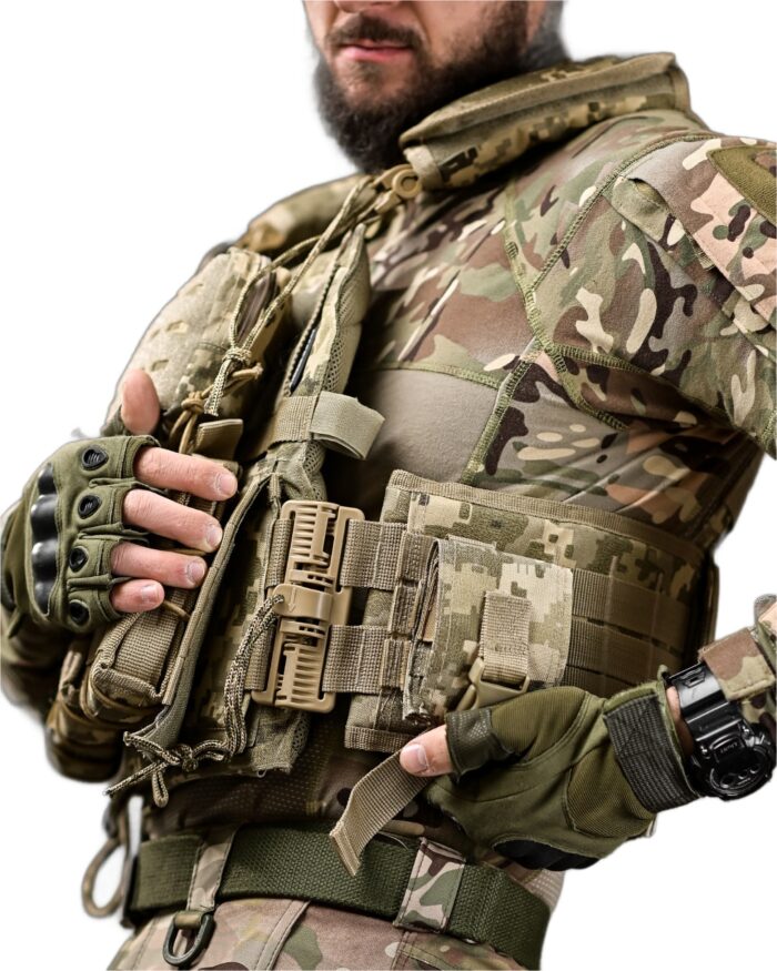 Тактична плитоноска з підсумками Cordura 4 точки скидання Мультикам - Зображення 5