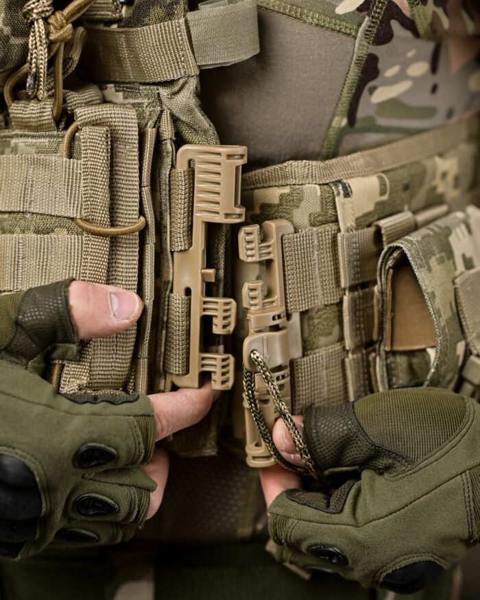Тактична плитоноска з підсумками Cordura 4 точки скидання Мультикам - Зображення 8
