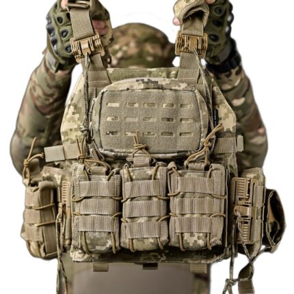 Тактична плитоноска з підсумками Cordura 4 точки скидання Мультикам