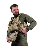 Тактична плитоноска Attack з напашником та підсумками CORDURA Мультикам - Зображення 2