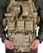 Тактична плитоноска Attack з напашником та підсумками CORDURA Мультикам - Зображення 4