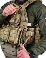 Тактична плитоноска Attack з напашником та підсумками CORDURA Мультикам - Зображення 5