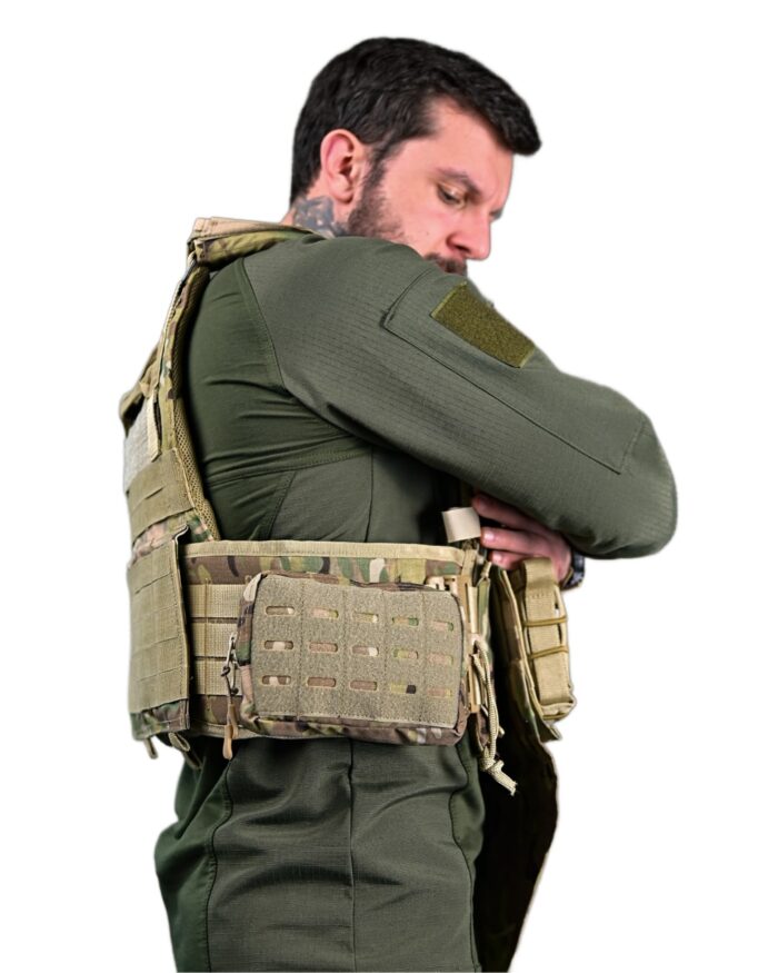 Тактична плитоноска Attack з напашником та підсумками CORDURA Мультикам - Зображення 7