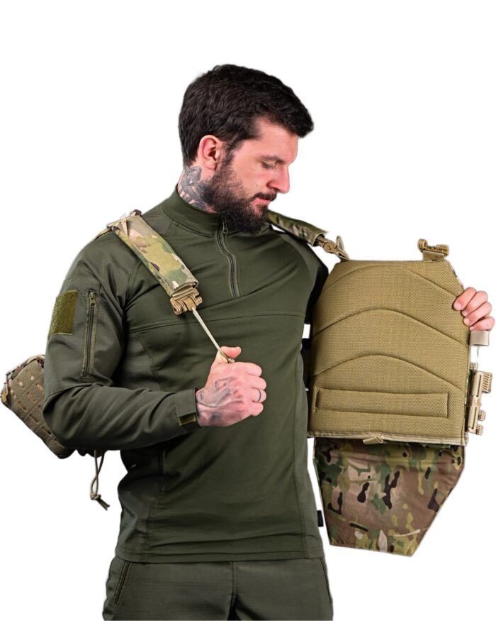 Тактична плитоноска Attack з напашником та підсумками CORDURA Мультикам - Зображення 9