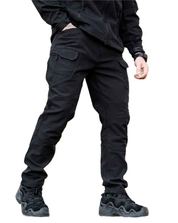 Тактичні штани Maximus Softshell з флісовою підкладкою Чорний - Зображення 2
