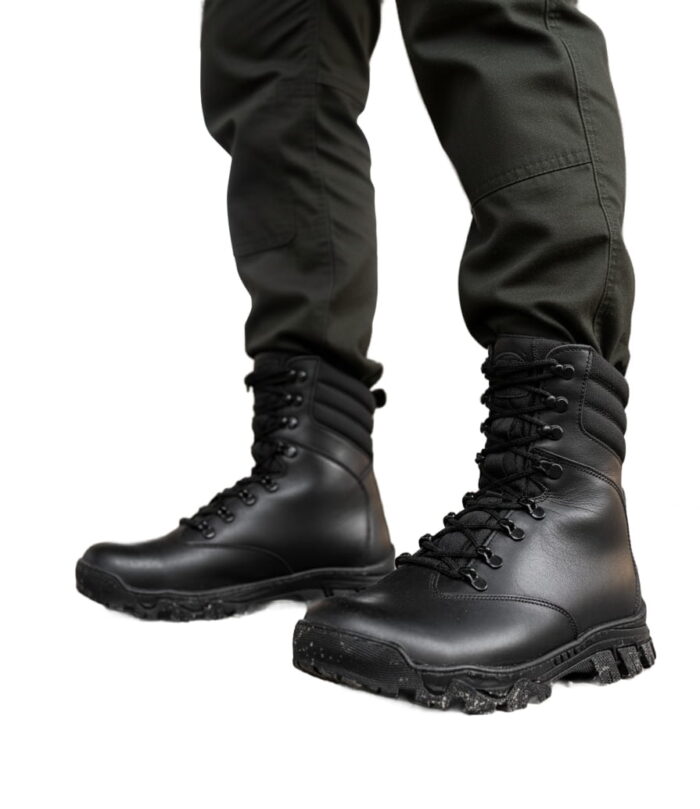 Черевики тактичні зимові з натуральної шкіри Typhoon Black - Зображення 7
