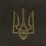 Шапка флісова Без Відвороту З Тризубом, Dark olive, - Зображення 6