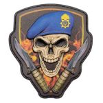 Шеврон Череп в береті Національної гвардії України об'ємний, Navy Blue