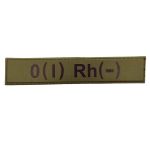 Військовий шеврон група крові O(I) Rh(-), Olive
