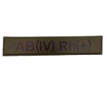 Військовий шеврон група крові AB(IV) Rh(+), Dark olive