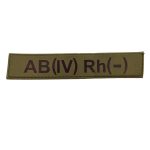 Військовий шеврон група крові AB(IV) Rh(-), Olive