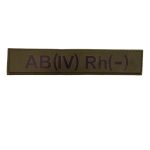 Військовий шеврон група крові AB(IV) Rh(-), Dark olive