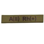 Військовий шеврон група крові A(II) Rh(+), Olive