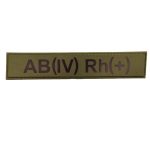 Військовий шеврон група крові AB(IV) Rh(+), Olive