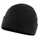 Шапка в'язана на флісі з відворотом, Black