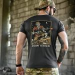 Тактична футболка BORN OF WAR welcome to Ukraine Сіра