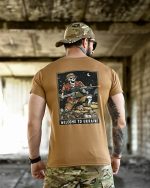 Тактична футболка BORN OF WAR Welcome to Ukraine Койот