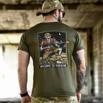 Тактична футболка BORN OF WAR Welcome to Ukraine Оливкова