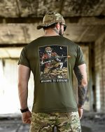 Тактична футболка BORN OF WAR Welcome to Ukraine Оливкова
