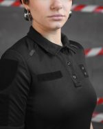 Жіноча тактична футболка поло чорна - Зображення 7
