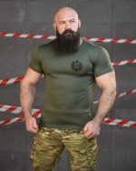 Тактична потовідвідна футболка SABUR череп олива ВТ6557 - Зображення 2