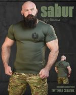 Тактична потовідвідна футболка SABUR череп олива ВТ6557 - Зображення 7