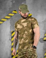 Бавовняна матчова тактична футболка Patriot Green ATACS - Зображення 2