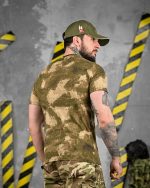 Бавовняна матчова тактична футболка Patriot Green ATACS - Зображення 3