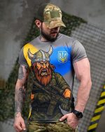 Тактична вологовідвідна футболка Oblivion «Вікінг» сіра - Зображення 2