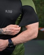 Тактична футболка 5.11 black/oliva ПП7650 - Зображення 4