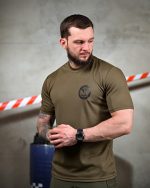 Тактична вологовідвідна футболка Розвідка oliva ПП7628 - Зображення 3