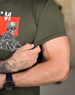 Тактична вологовідвідна футболка «КАТИ» оливкова - Зображення 4