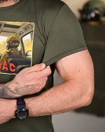 Тактична вологовідвідна футболка «Донбас» оливкова - Зображення 4