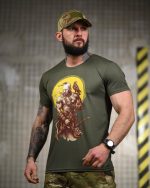 Тактична футболка SELION Козак олива - Зображення 3