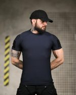 Тактична компресійна футболка (Compression Fit) синя - Зображення 2