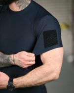 Тактична компресійна футболка (Compression Fit) синя - Зображення 6