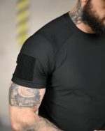 Тактична компресійна футболка (Compression Fit) чорна - Зображення 4
